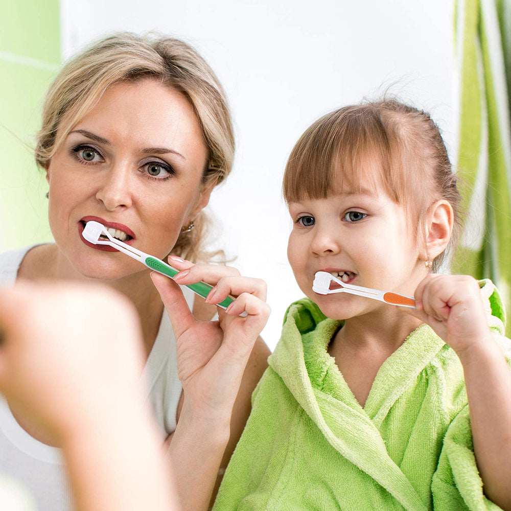 Adult 3 Sided Toothbrush Health-Orange