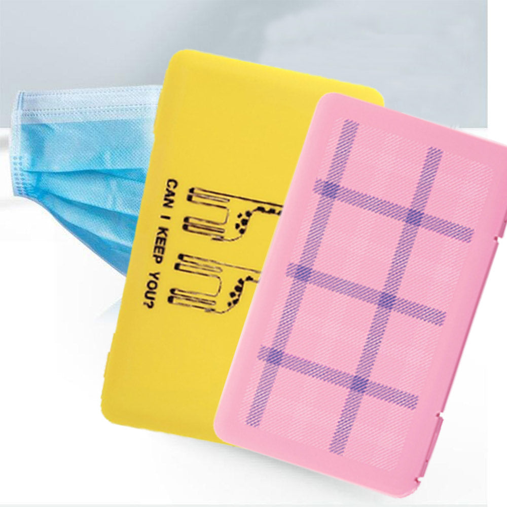 2pcs Health Face Mask Storage Boxs -Yellow and Pink