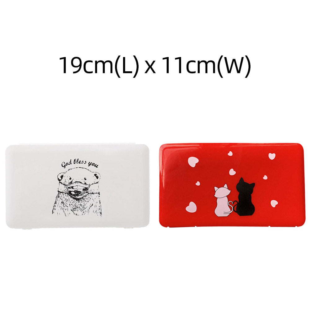 2pcs Health Face Mask Storage Boxs -Red and White