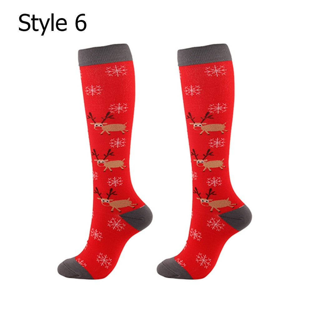 3 X Christmas Themed Knee-Length Compression Socks L XL Style 3 5 6