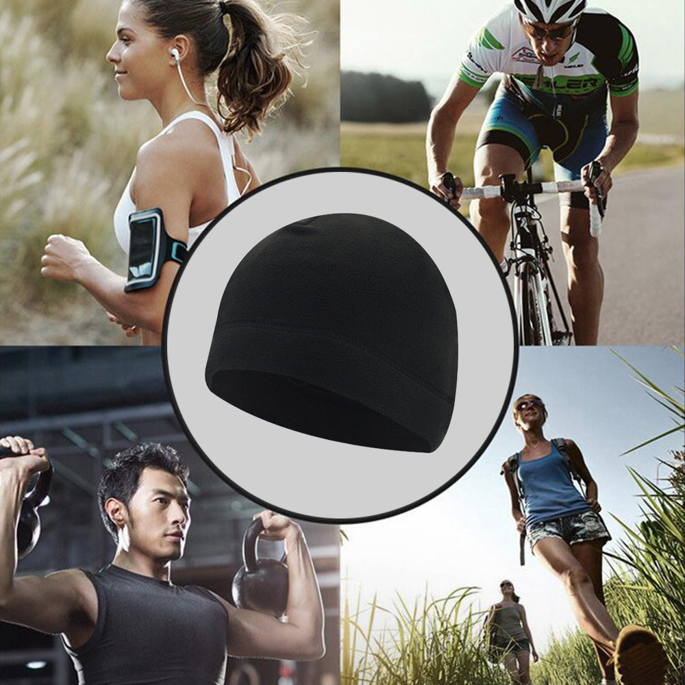 2pcs Outdoor Polar Fleece Snow Helmet Liners-Black and Dark grey