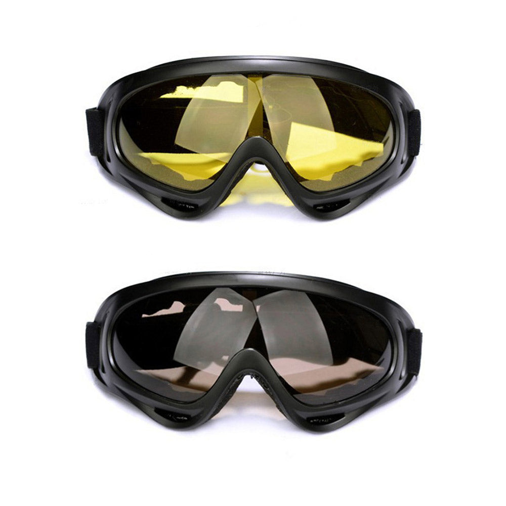 Two Pairs of Outdoor Ski Goggles-Yellow and Marron