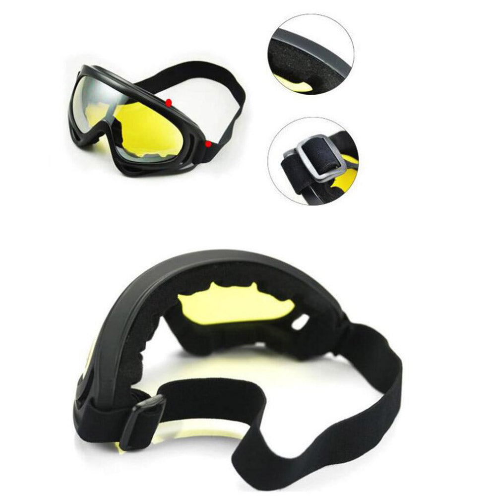 Two Pairs of Outdoor Ski Goggles-Yellow and Marron