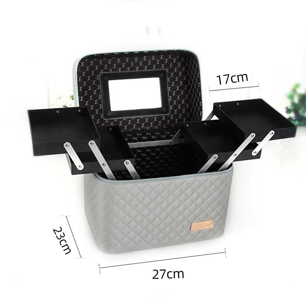 PU Leather Makeup Case-Silver