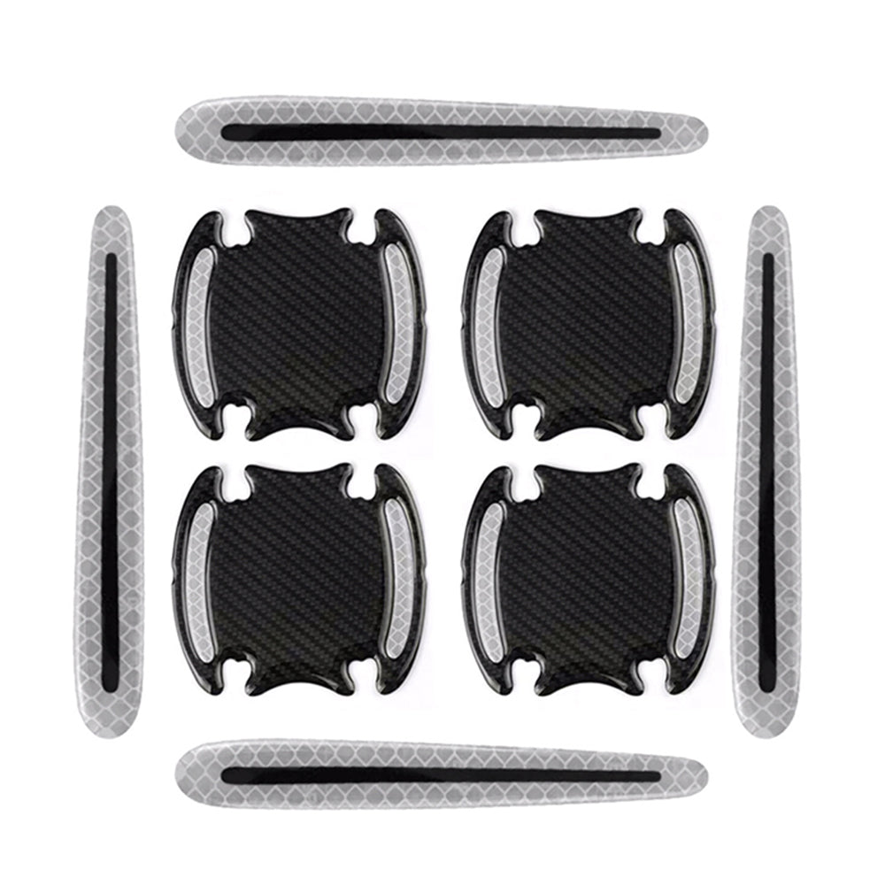 16Pcs Car Door Handle Reflective Sticker Car Decor Red White