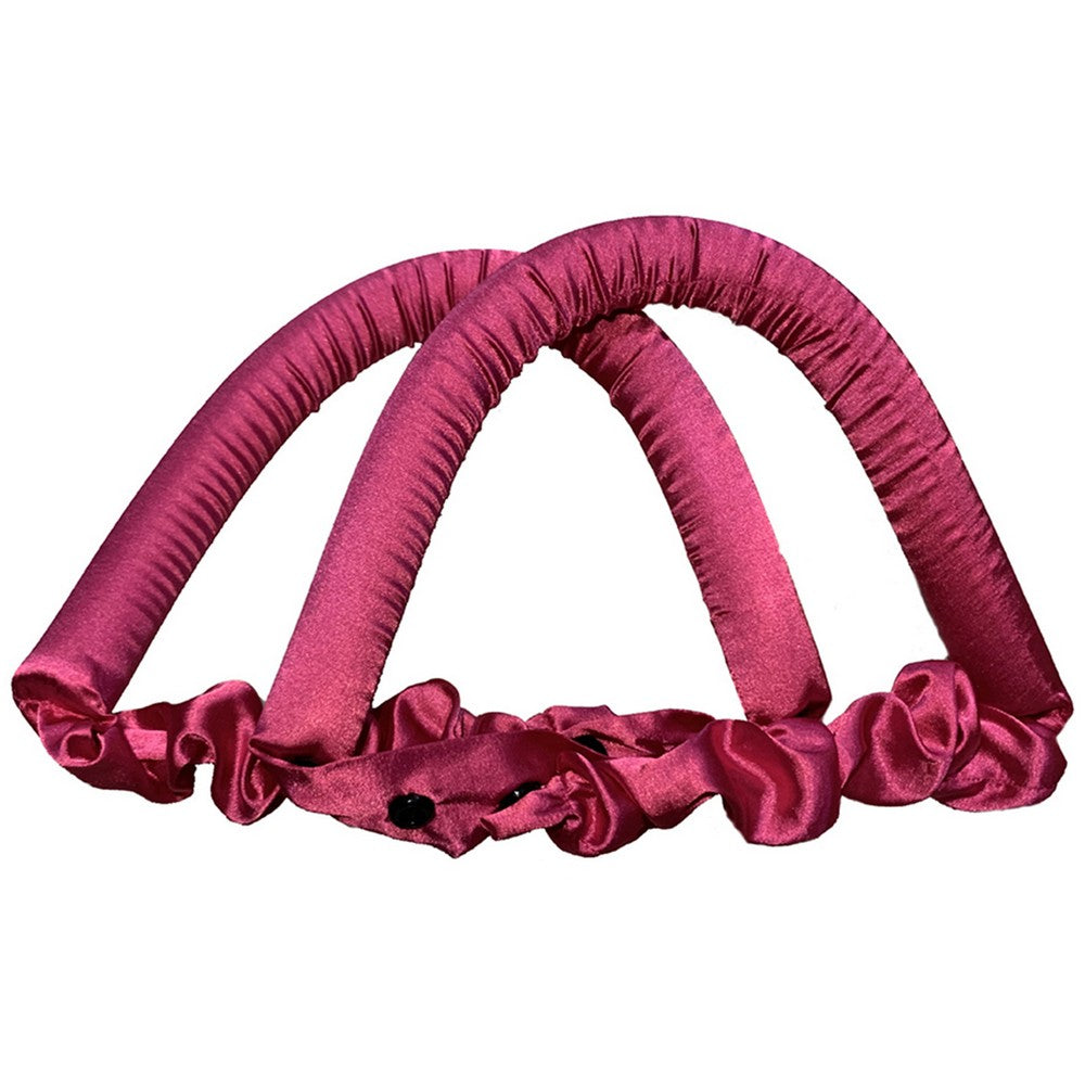 2 X Leopard Rose Red Heatless Hair Curl Ribbon Non Iron Lazy Hair Curling Tools