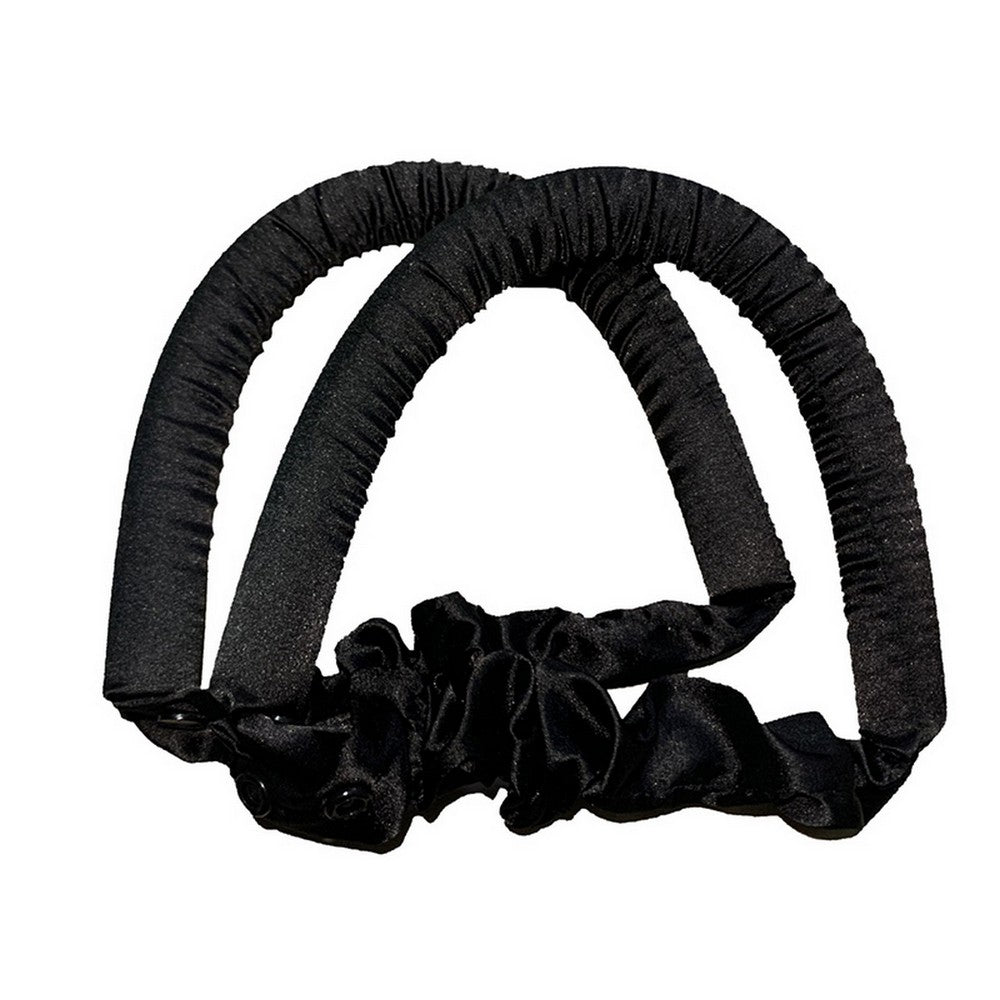 2 X Leopard Black Heatless Hair Curl Ribbon Non Iron Lazy Hair Curling Tools