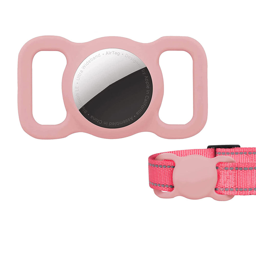 2 X Green Pink Silicone Protective Case for Apple Airtag Pet Collar Dog harness