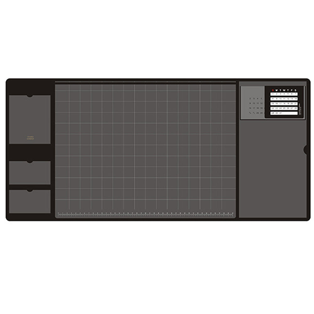 Black Office Mouse Mat with Waterproof PVC Cover and Visible Pocket for Card