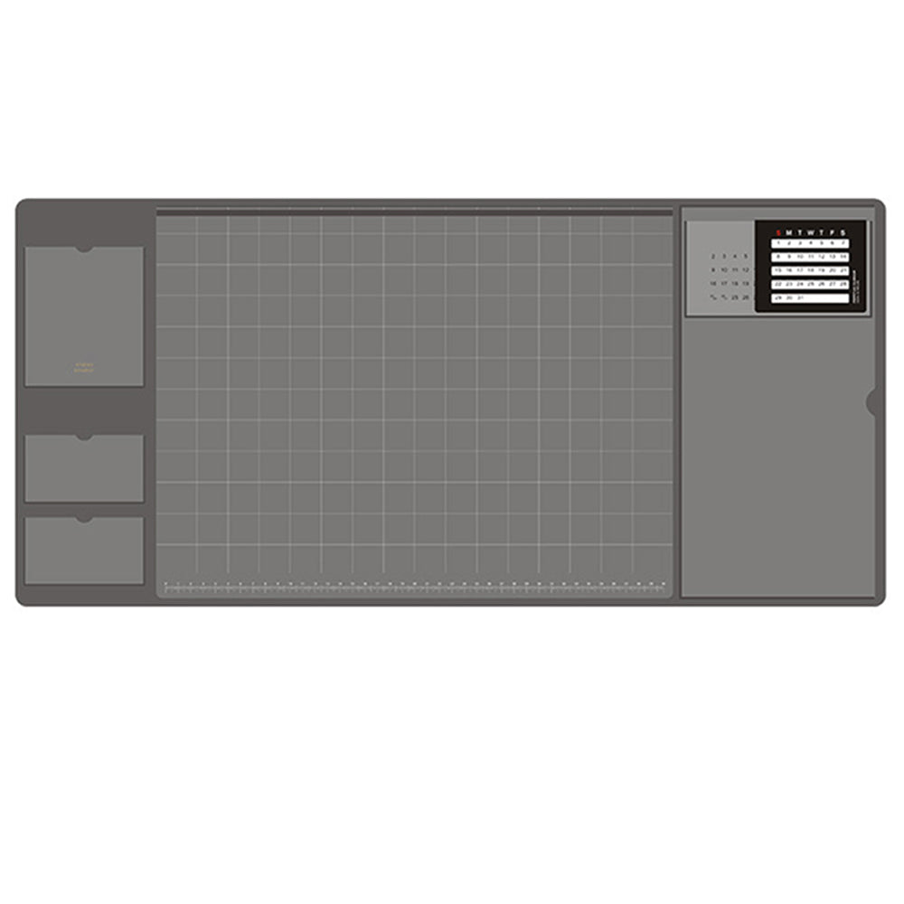 Grey Office Mouse Mat with Waterproof PVC Cover and Visible Pocket for Card