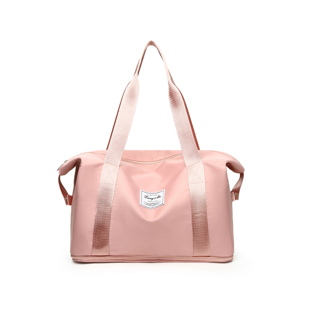 Pink Foldable Water-Resistant Sports Gym Bag Dry and Wet Separation Bags