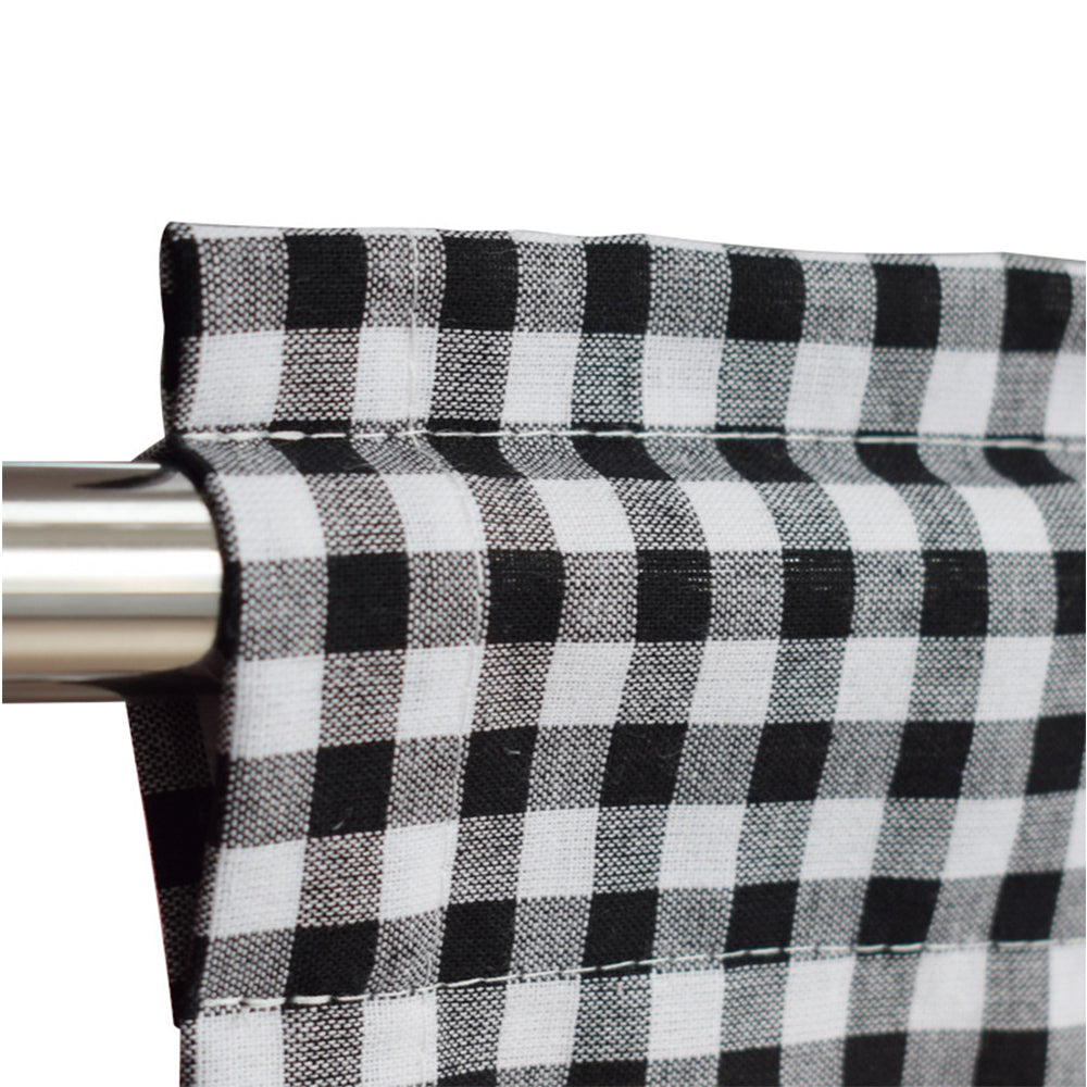 Black 106x45cm Plaid Window Treatment Decor Curtain
