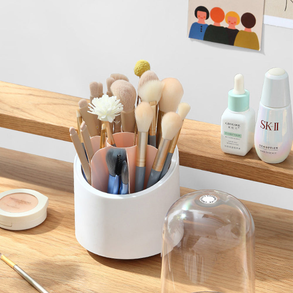 2Pcs Makeup Brush Storage Bucket Pink Blue