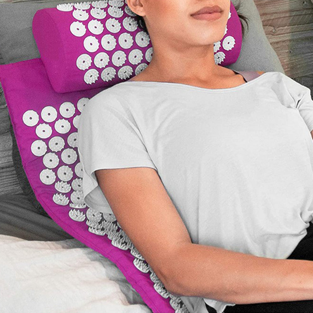 Body Massager Acupressure Cushion Mat Purple