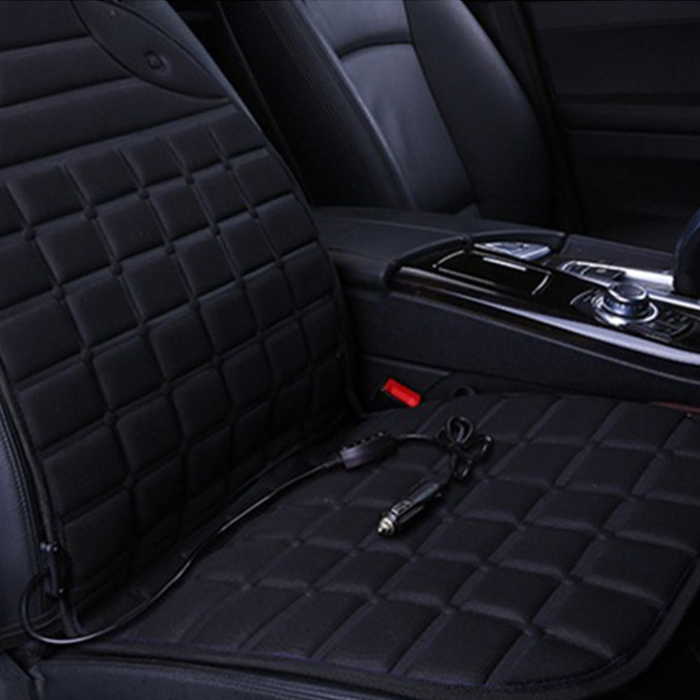 2X Heated Car Auto Seat Warmer Cushion Cover Black