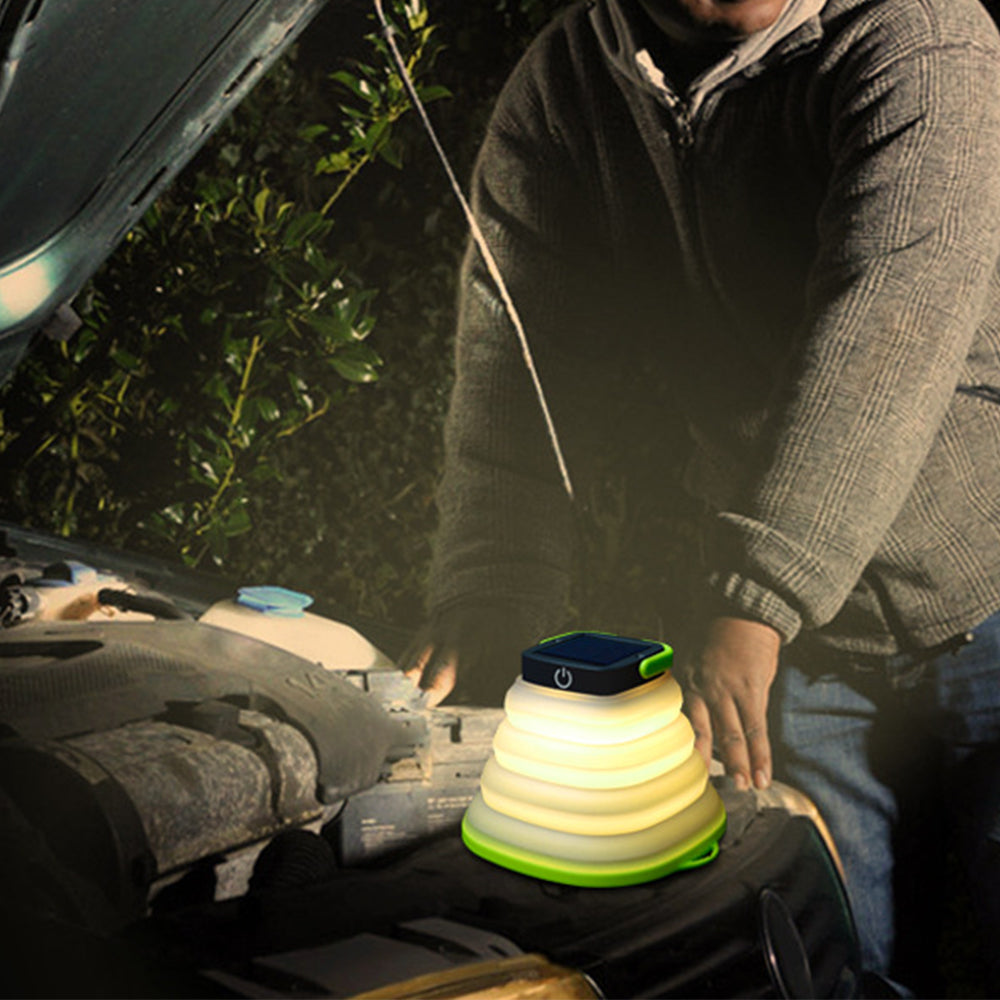 1X Collapsiable Solar Lamp Green