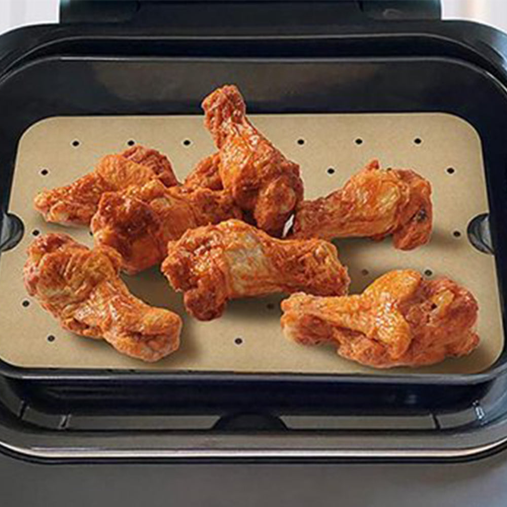 100Pcs Disposable Air Fryer Paper Liner Light Brown Medium