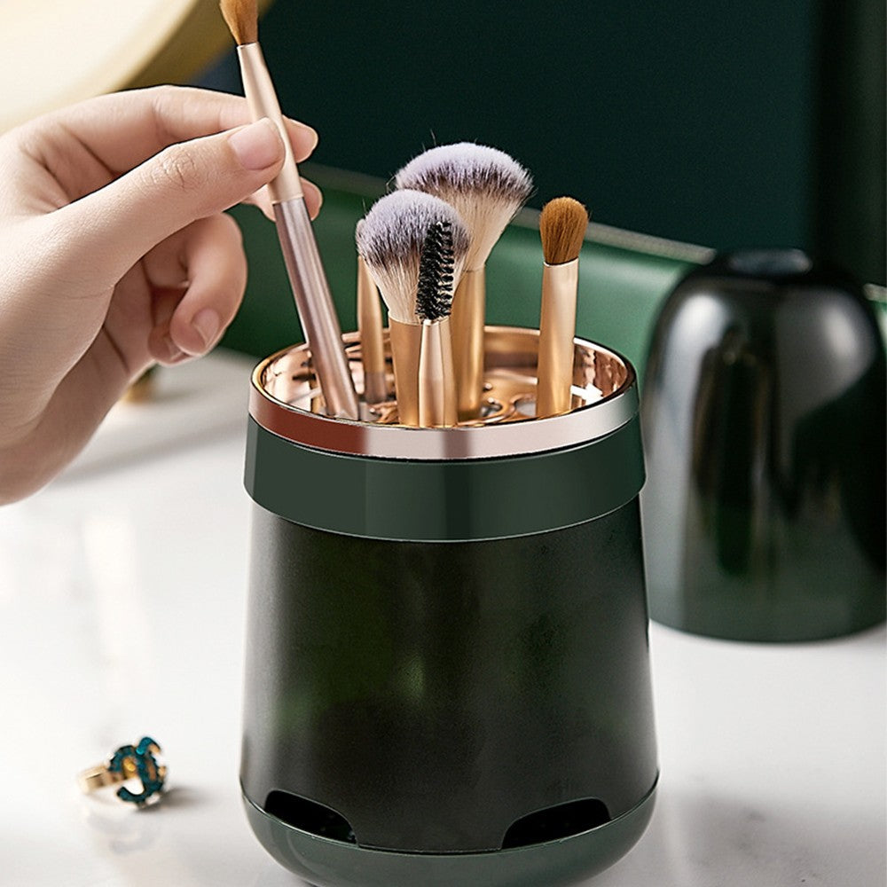 2 In 1 Makeup Brush Storage Bucket Drying Rack Green