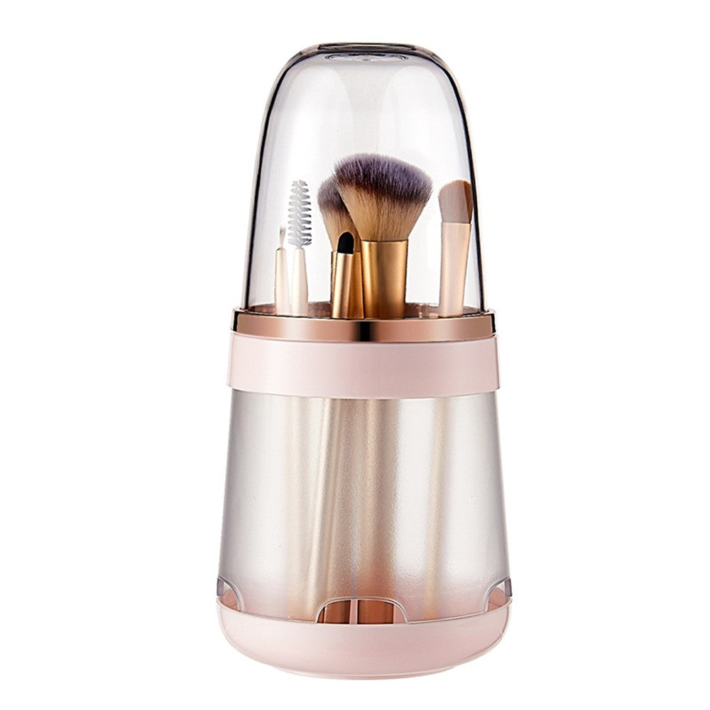 2 In 1 Makeup Brush Storage Bucket Drying Rack Pink