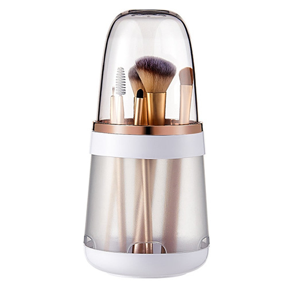 2 In 1 Makeup Brush Storage Bucket Drying Rack White