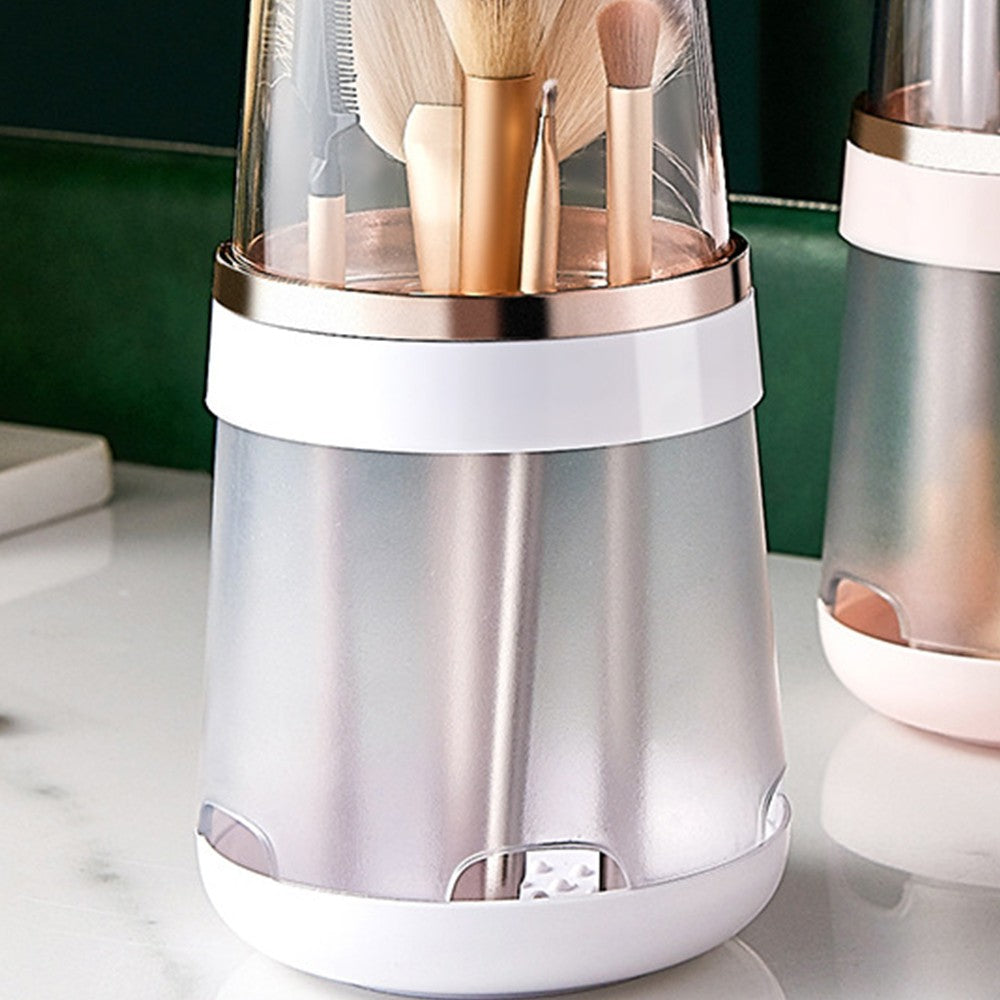 2 In 1 Makeup Brush Storage Bucket Drying Rack White