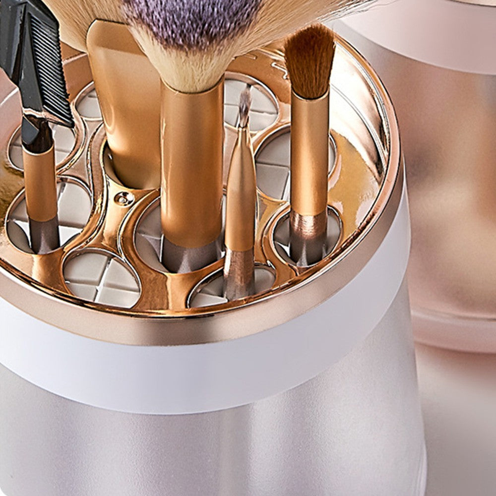 2 In 1 Makeup Brush Storage Bucket Drying Rack White