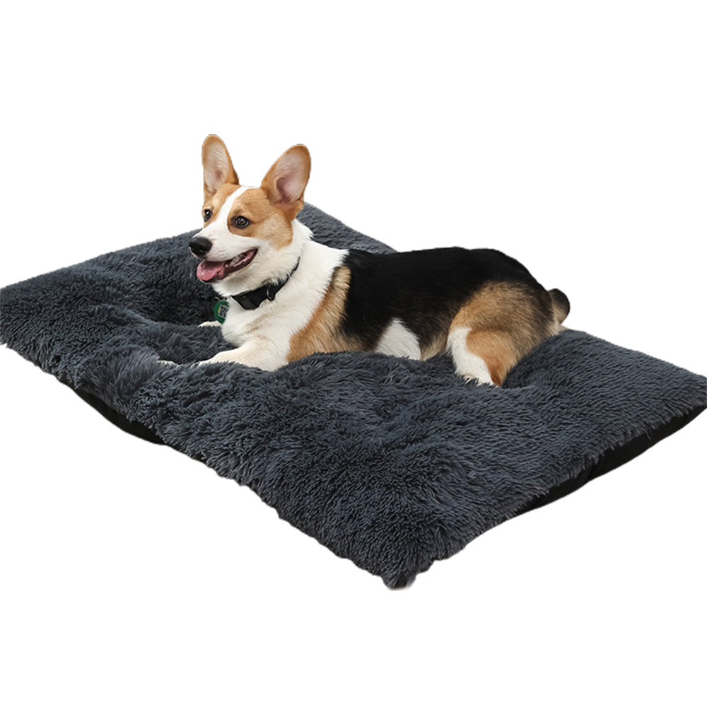 55x40cm Pet Warm Pad Dog Bed Pad Pet Plush Mat Cat Bed Pad Fluffy Dog Bed Black