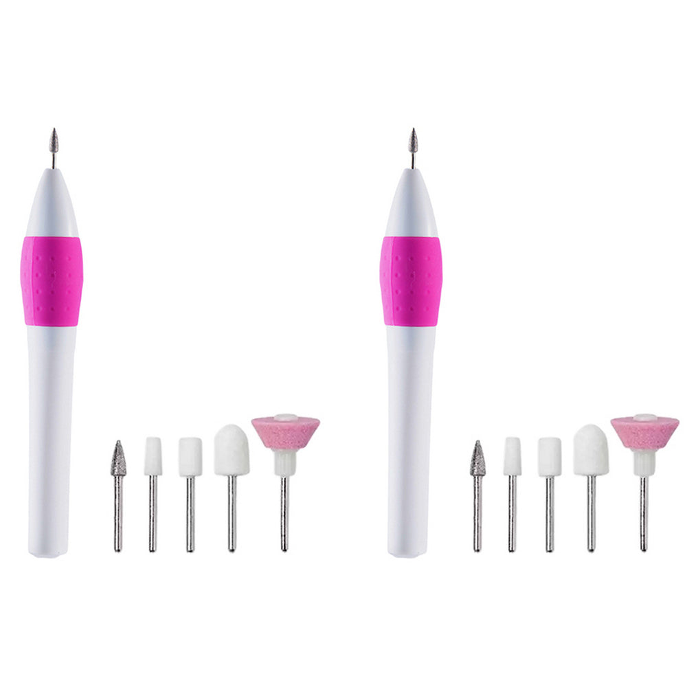 2Pcs Battery Powered Nail Drill Nail Polisher