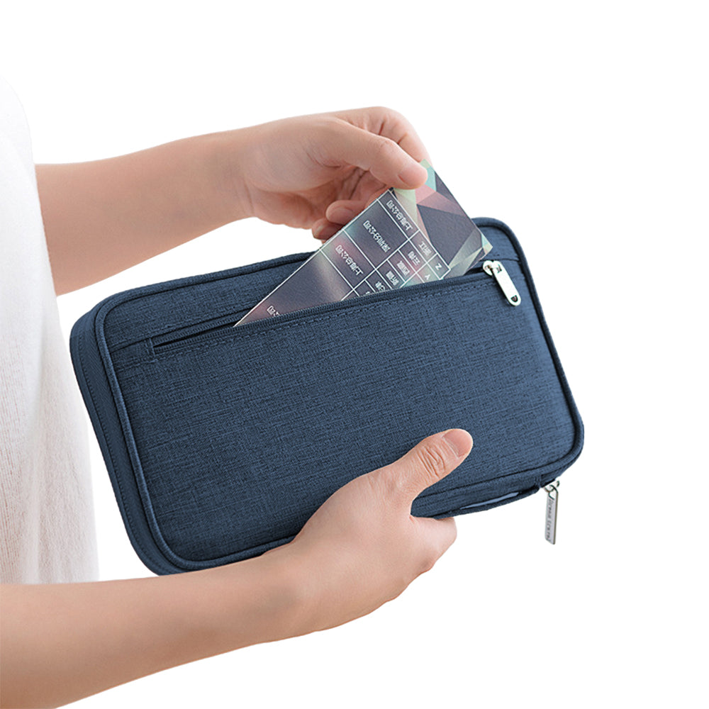 Travel Passport Holder Bag Navy Blue