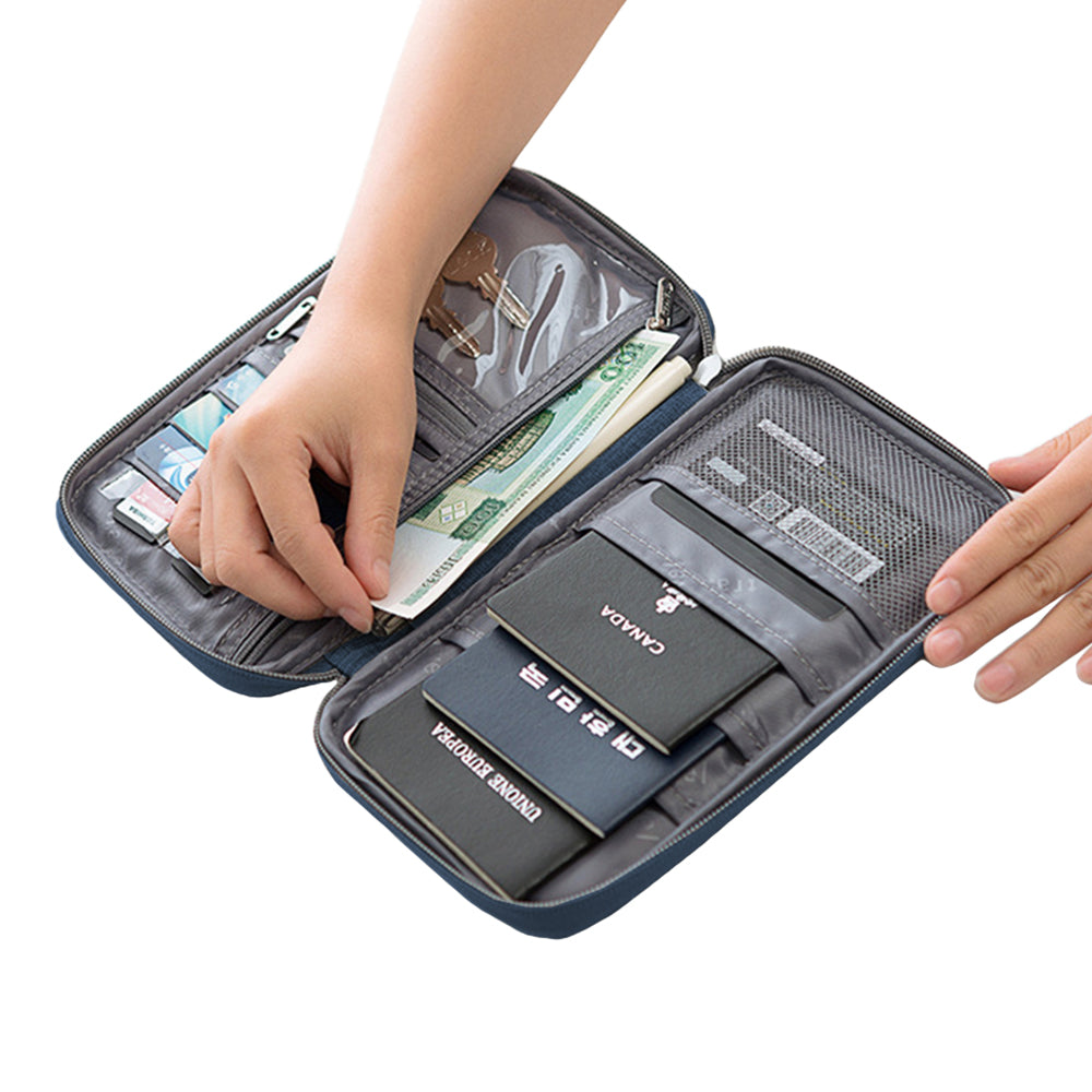 Travel Passport Holder Bag Navy Blue