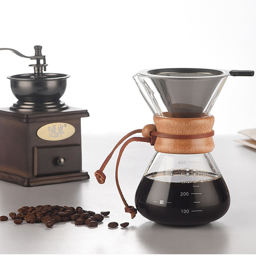 400ml Coffee Maker Glass Pour Over Coffee Maker with Drip Filter