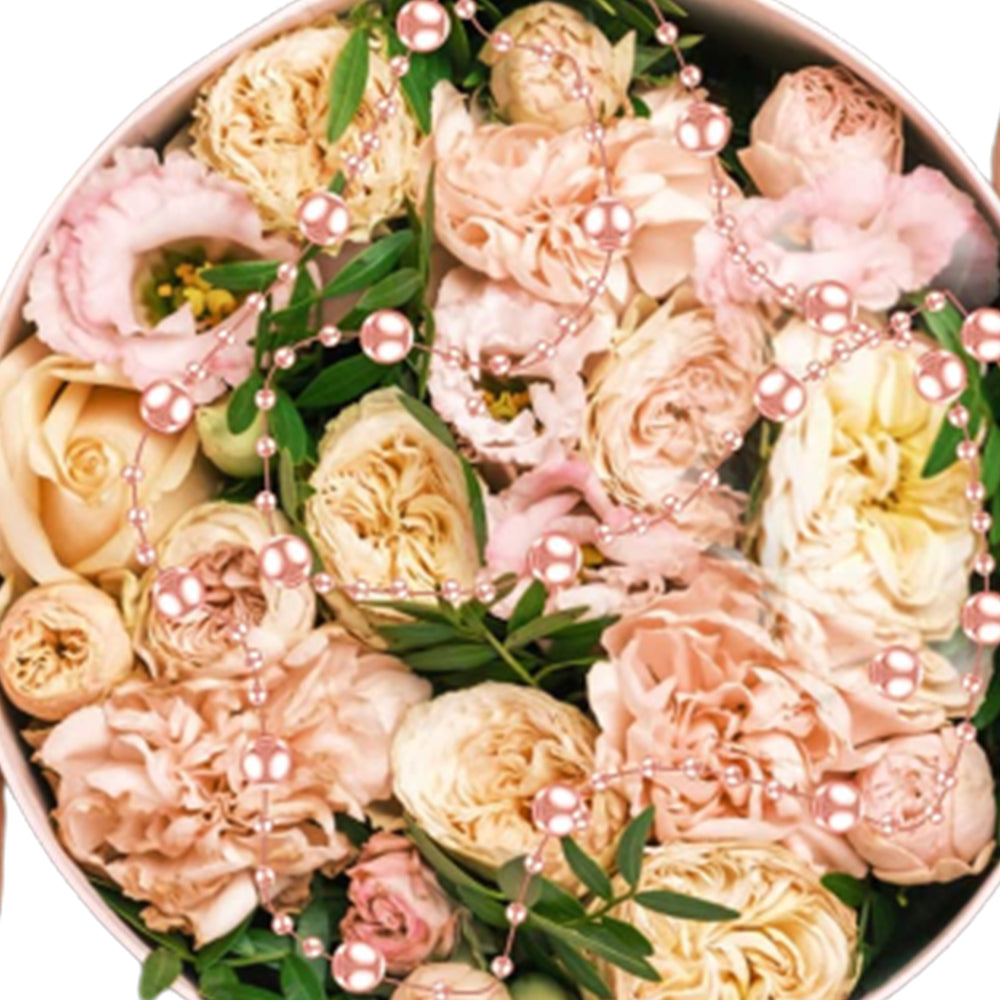 30M DIY Artificial Pearl String Beads Rose Gold