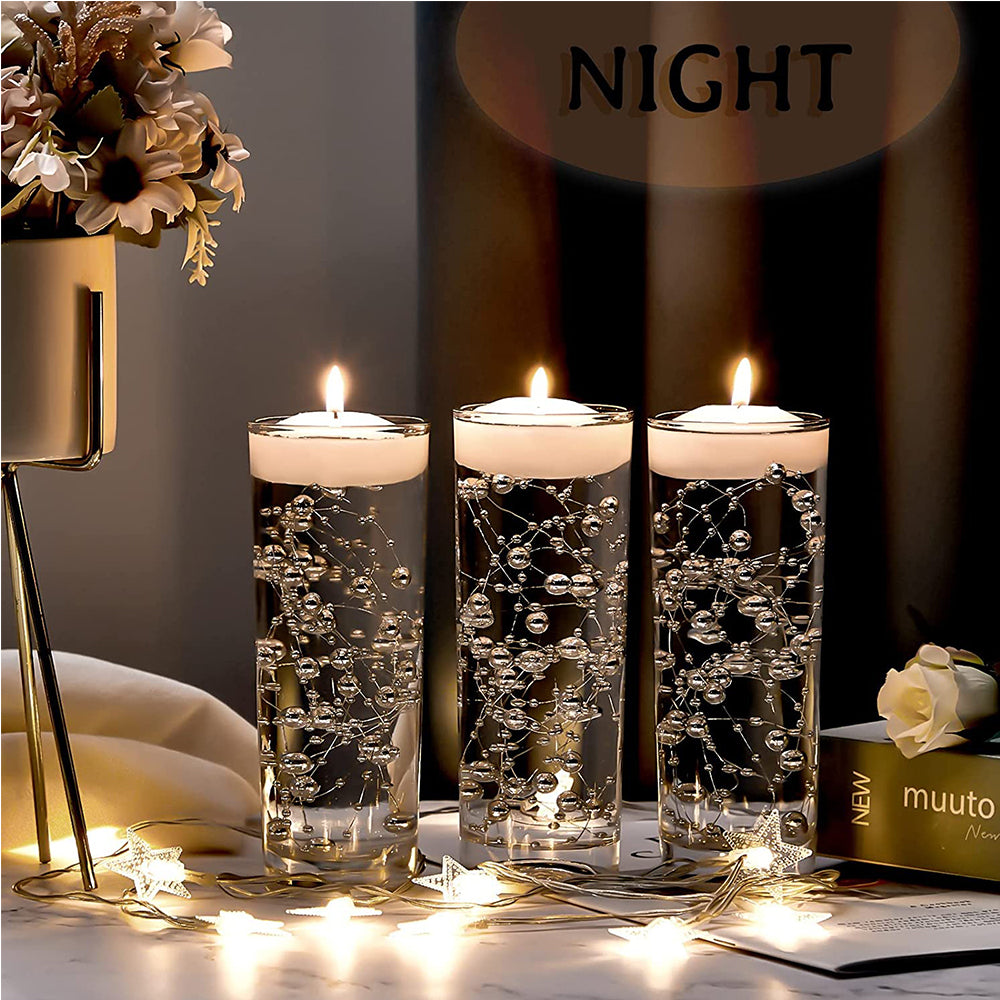 30M DIY Artificial Pearl String Beads Silver