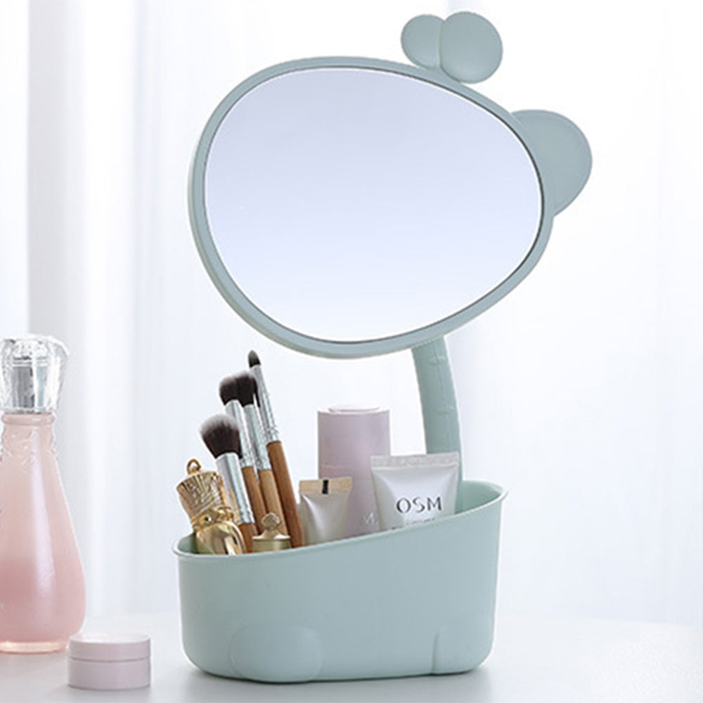 1X Makeup Mirror with Storage Blue