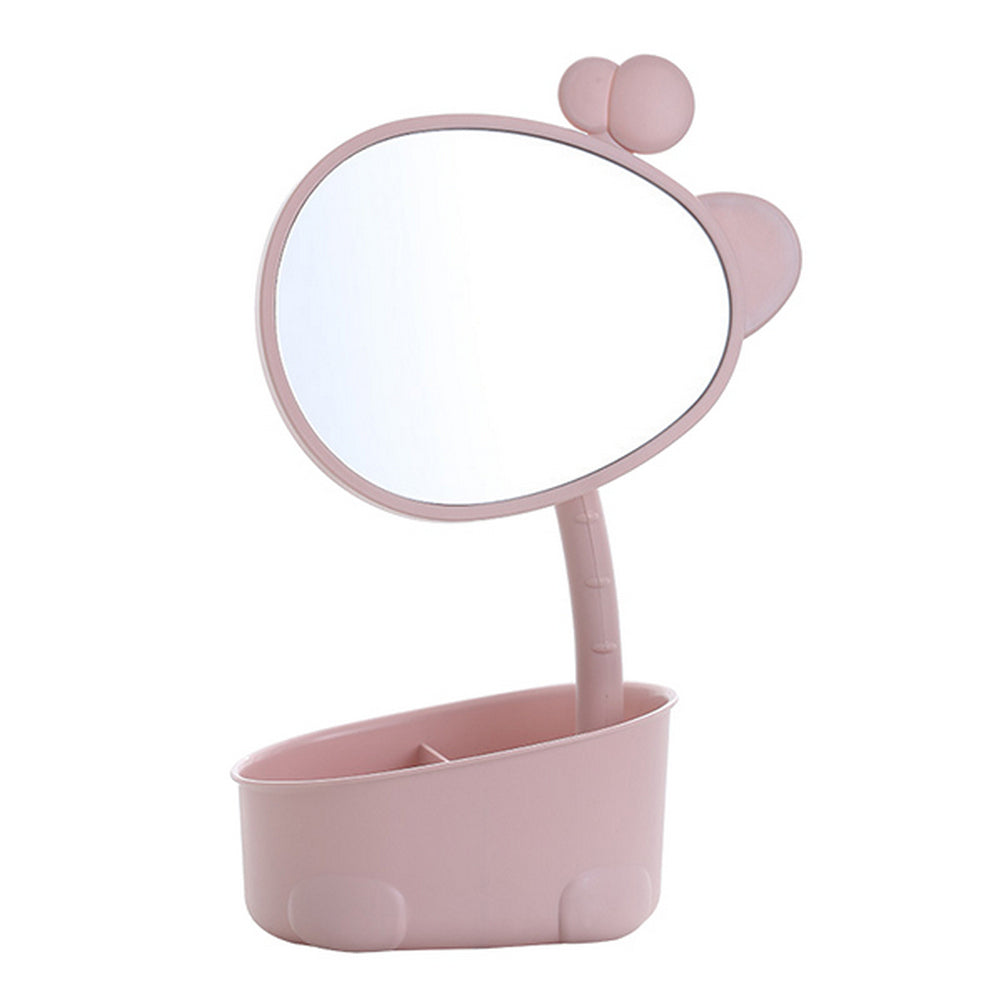 2X Makeup Mirror with Storage Blue and Pink