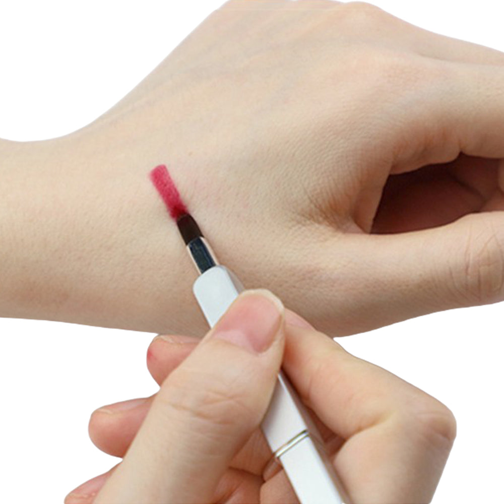 2Pcs Portable Lip Brush Silver and Pink
