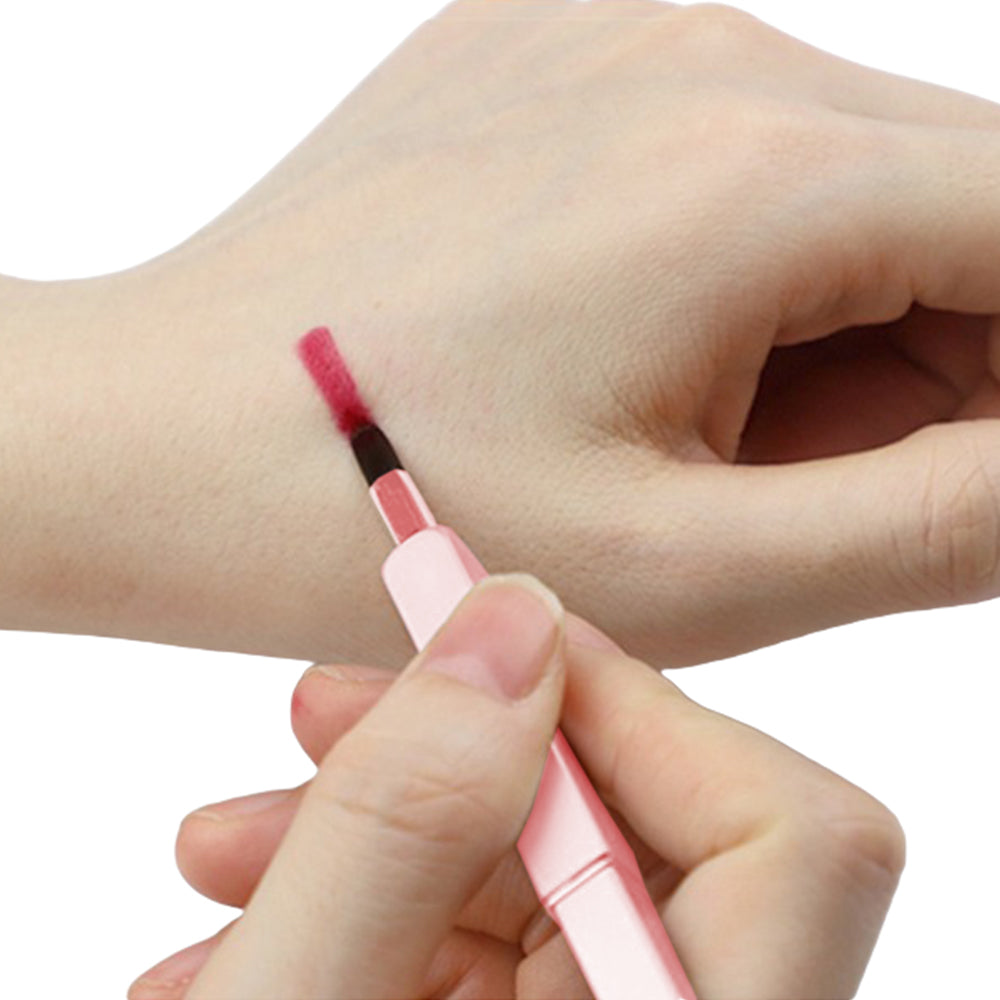 2Pcs Portable Lip Brush Black and Pink