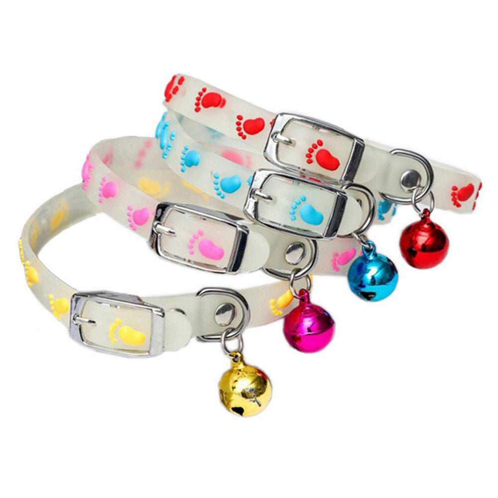 4Pcs Luminous Silicone Pet Collar Footprint