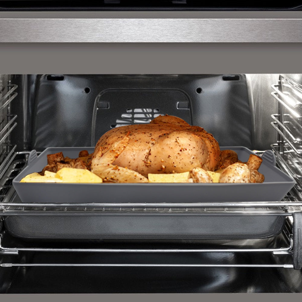 1Pcs Rectangle Nonstick Silicone Sheet Pan Dividers Grey