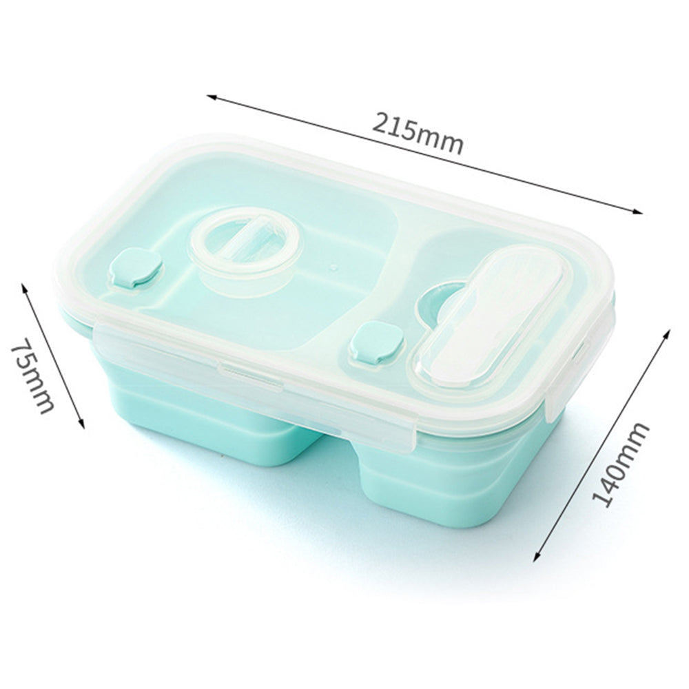 2X 2 Compartments Collapsible Silicone Lunch Box