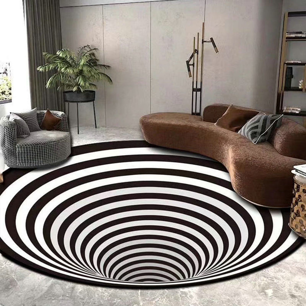 120cm Round 3D Vortex Optical Illusion Rug Style 2