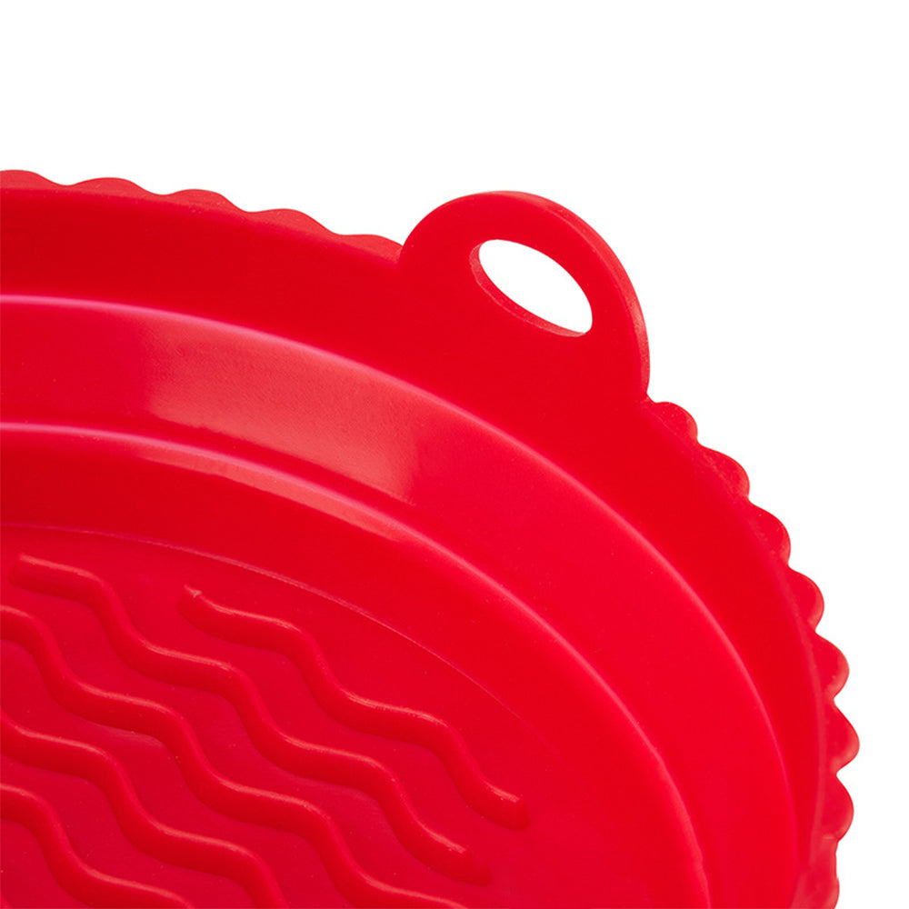 2Pcs 7.5 Inch Foldable Air Fryer Silicone Pot Blue Red