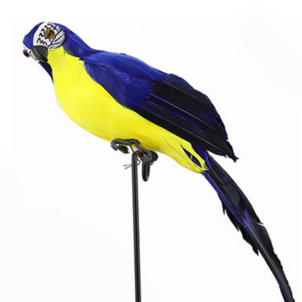 3Pcs 25cm Artificial Fake Parrot Lifelike Bird Garden Ornament Blue