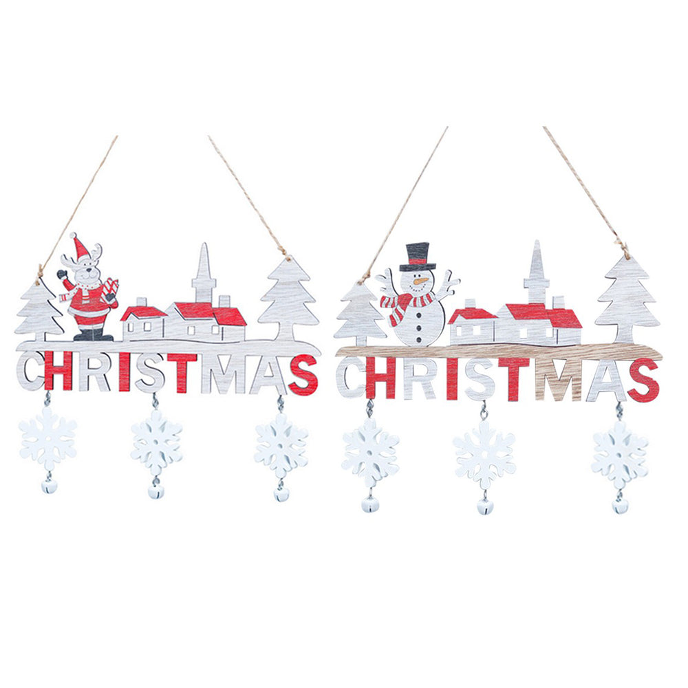 2X Snowman Elk Christmas Wall Hanging Sign Xmas Decor