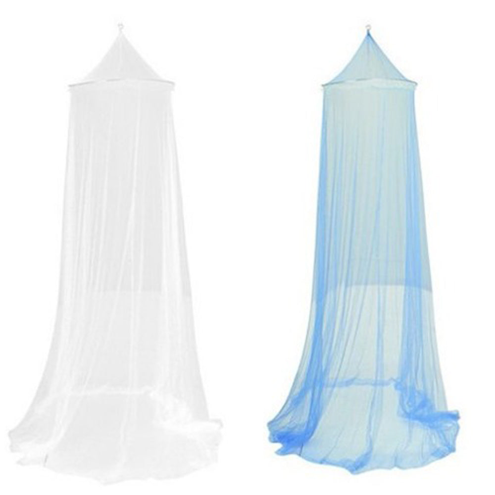 2X Dome Hanging Bed Canopy Mosquito Net Fit for Single Size Bed White and Blue