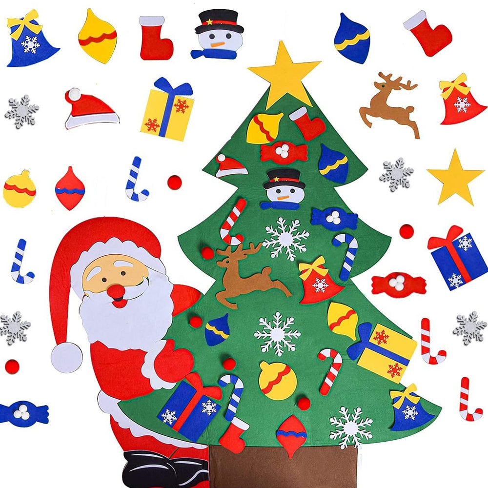 2X Kids DIY Felt Christmas Tree Set with 29pcs Detachable Ornaments