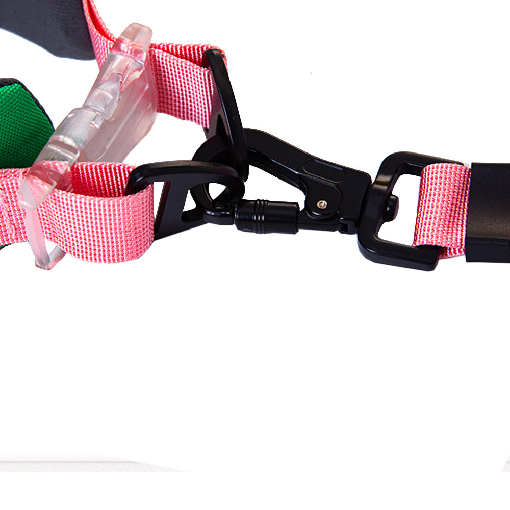 2X Hands Free Pet Dog Leash with Waist Bag Yellow Pink