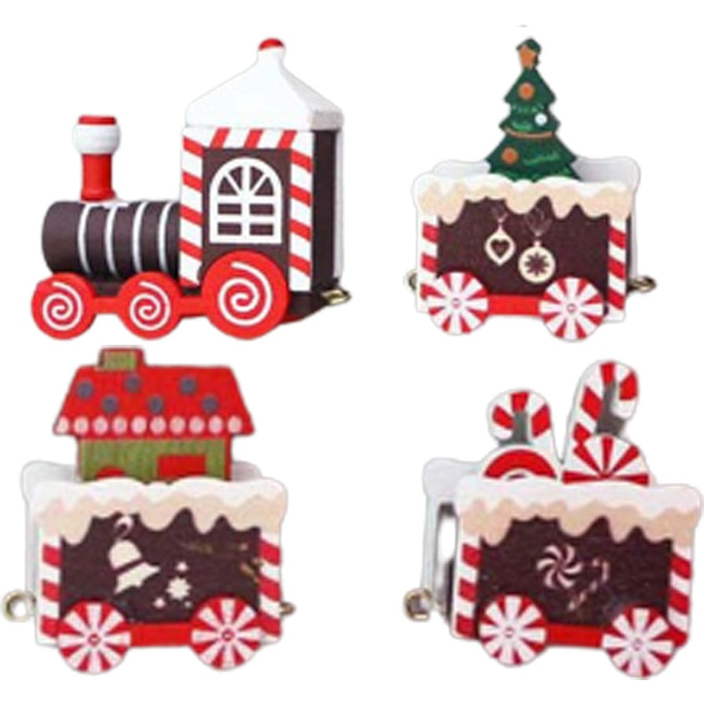 1 Set of Merry Christmas Xmas Train Ornament Red Train Head