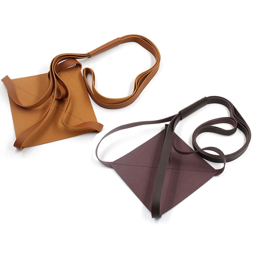 2Pcs PU Leather Garden Plant Hanger Hanging Flower Pot Stand Brown and Coffee