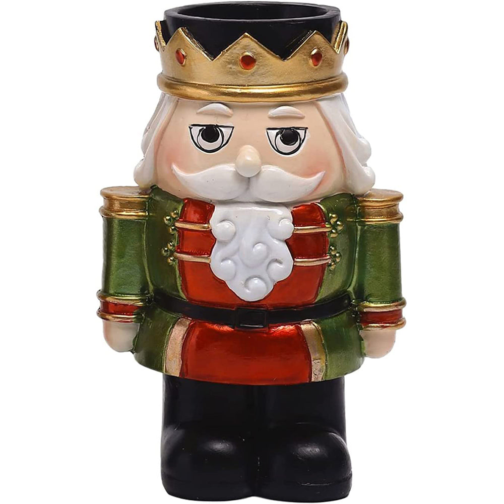 1Pc Christmas Nutcracker Candle Holder Desk Ornament Green
